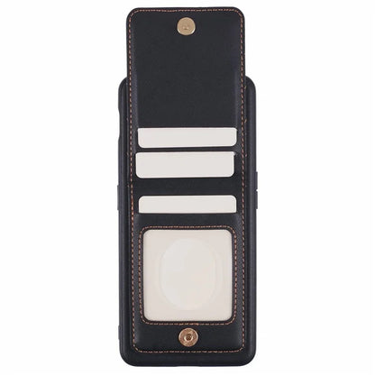 For OnePlus Ace 2V Phone Case Rhombus Adhesive Card Bag with Kickstand RFID Blocking - Black