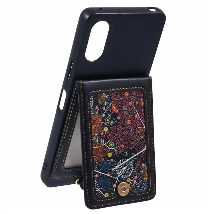 For Sony Xperia 10 VI Phone Case with Galaxy Card Bag Kickstand RFID Blocking