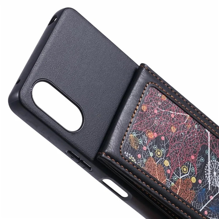 For Sony Xperia 10 VI Phone Case with Galaxy Card Bag Kickstand RFID Blocking