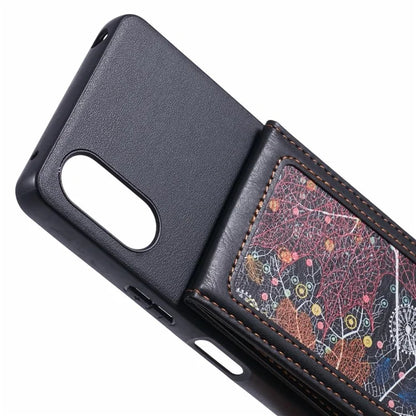 For Sony Xperia 10 VI Phone Case with Galaxy Card Bag Kickstand RFID Blocking