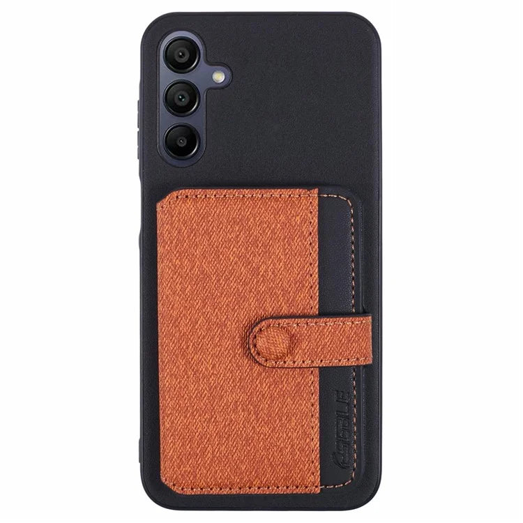 For Samsung Galaxy A25 5G (Global) (161.0 x 76.5 x 8.3mm) Phone Case Adhesive Card Bag Color Matching with Kickstand