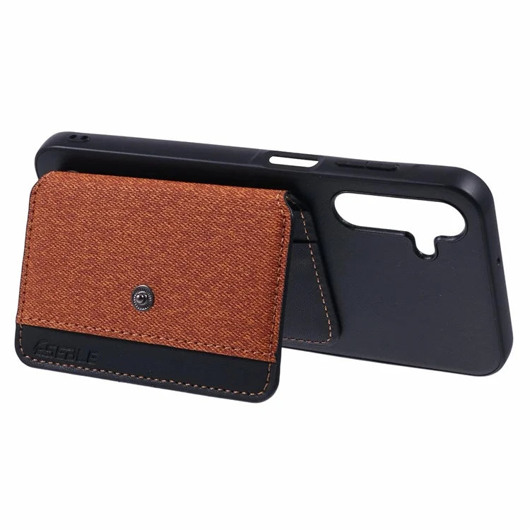 For Samsung Galaxy A25 5G (Global) (161.0 x 76.5 x 8.3mm) Phone Case Adhesive Card Bag Color Matching with Kickstand