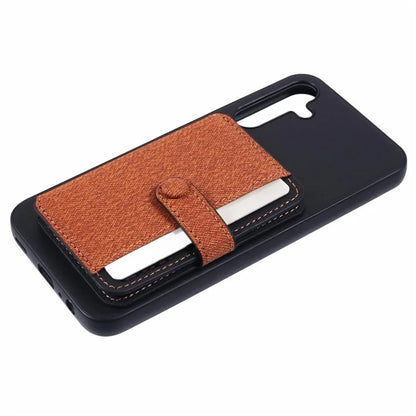 For Samsung Galaxy A25 5G (Global) (161.0 x 76.5 x 8.3mm) Phone Case Adhesive Card Bag Color Matching with Kickstand