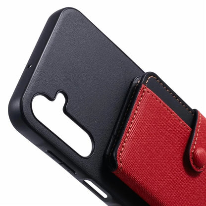 For Samsung Galaxy A25 5G (Global) (161.0 x 76.5 x 8.3mm) Phone Case Adhesive Card Bag Color Matching with Kickstand