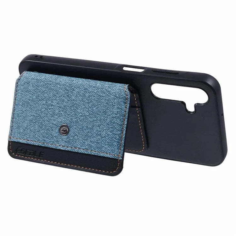 For Samsung Galaxy A25 5G (Global) (161.0 x 76.5 x 8.3mm) Phone Case Adhesive Card Bag Color Matching with Kickstand