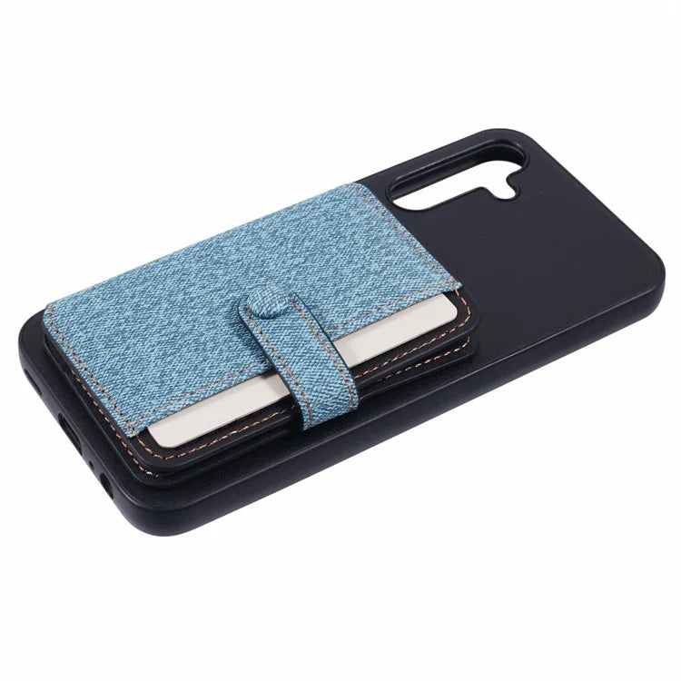 For Samsung Galaxy A25 5G (Global) (161.0 x 76.5 x 8.3mm) Phone Case Adhesive Card Bag Color Matching with Kickstand