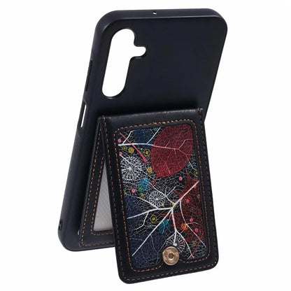 For Samsung Galaxy A25 5G (Global) (161.0 x 76.5 x 8.3mm) Phone Case with Galaxy Card Bag Kickstand RFID Blocking