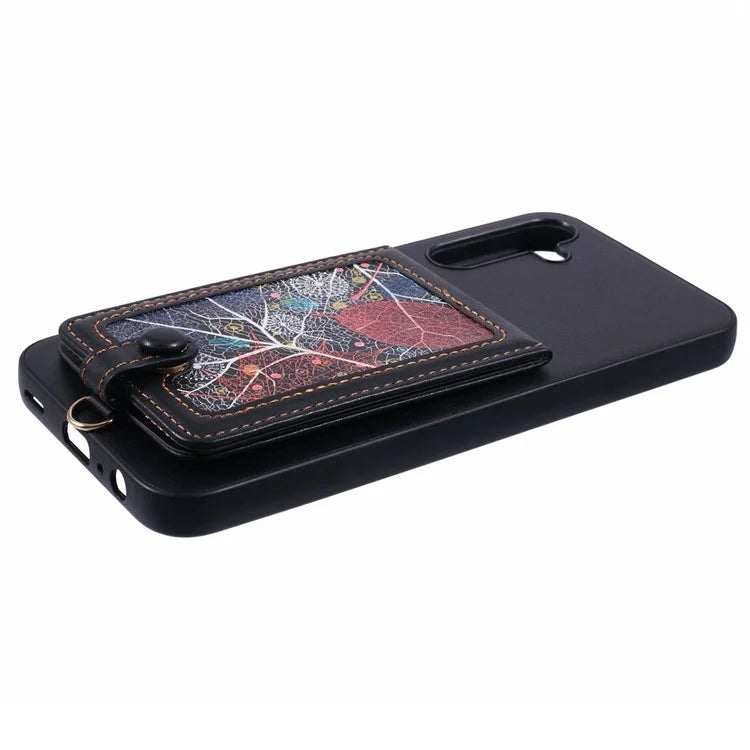 For Samsung Galaxy A25 5G (Global) (161.0 x 76.5 x 8.3mm) Phone Case with Galaxy Card Bag Kickstand RFID Blocking