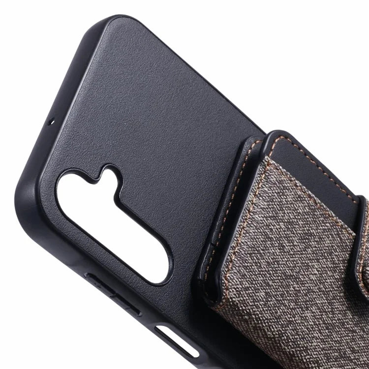 For Samsung Galaxy A15 5G  /  4G Phone Case Adhesive Card Bag Color Matching with Kickstand