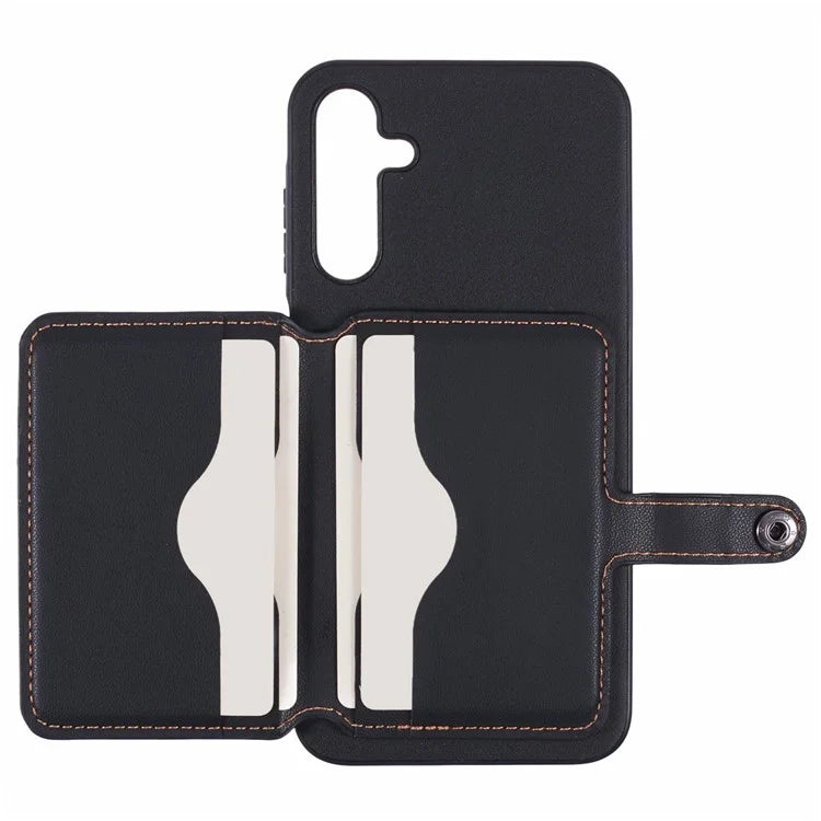 For Samsung Galaxy A15 5G  /  4G Phone Case Adhesive Card Bag Color Matching with Kickstand