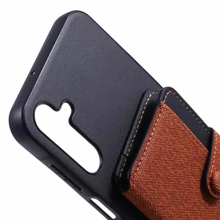 For Samsung Galaxy A15 5G  /  4G Phone Case Adhesive Card Bag Color Matching with Kickstand