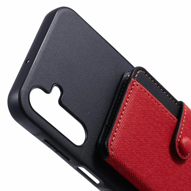For Samsung Galaxy A15 5G  /  4G Phone Case Adhesive Card Bag Color Matching with Kickstand