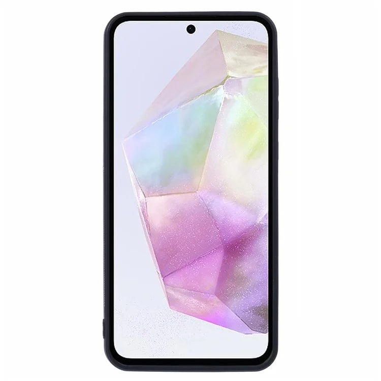 For Samsung Galaxy A35 5G Phone Case Adhesive Card Bag Color Matching with Kickstand