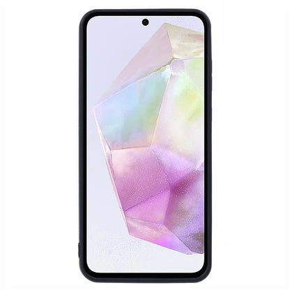For Samsung Galaxy A35 5G Phone Case Adhesive Card Bag Color Matching with Kickstand
