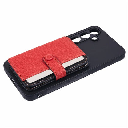 For Samsung Galaxy A35 5G Phone Case Adhesive Card Bag Color Matching with Kickstand