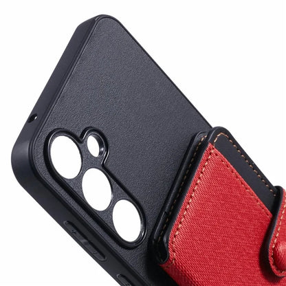 For Samsung Galaxy A35 5G Phone Case Adhesive Card Bag Color Matching with Kickstand