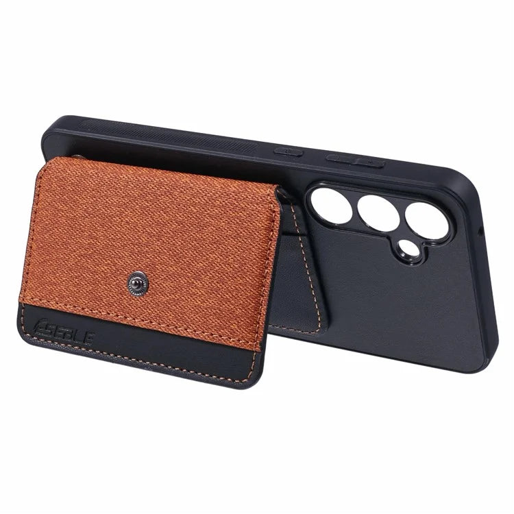 For Samsung Galaxy A35 5G Phone Case Adhesive Card Bag Color Matching with Kickstand