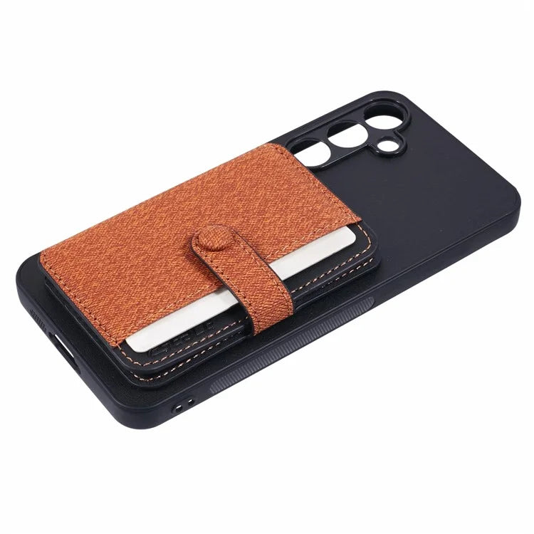 For Samsung Galaxy A35 5G Phone Case Adhesive Card Bag Color Matching with Kickstand