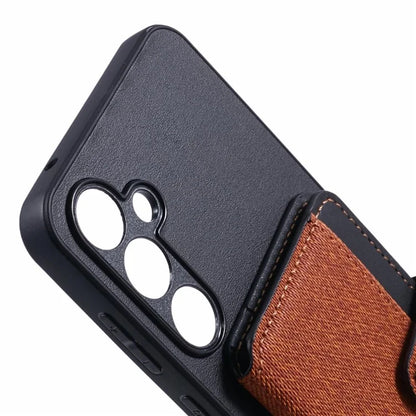 For Samsung Galaxy A35 5G Phone Case Adhesive Card Bag Color Matching with Kickstand