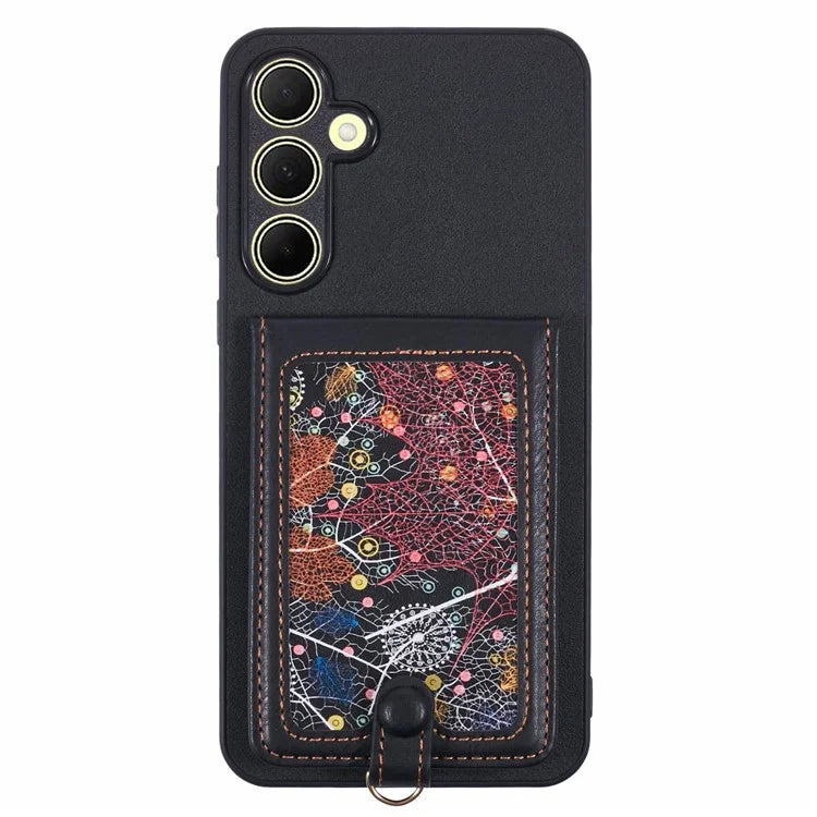 For Samsung Galaxy A55 5G Phone Case with Galaxy Card Bag Kickstand RFID Blocking