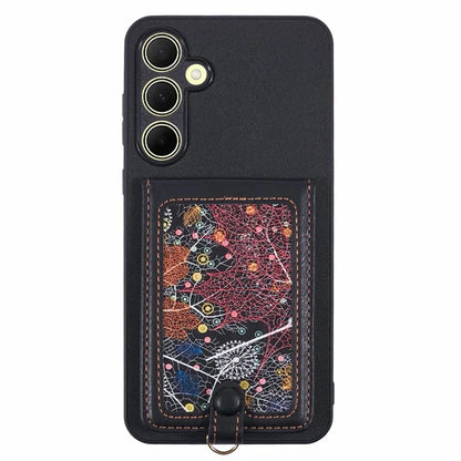 For Samsung Galaxy A55 5G Phone Case with Galaxy Card Bag Kickstand RFID Blocking