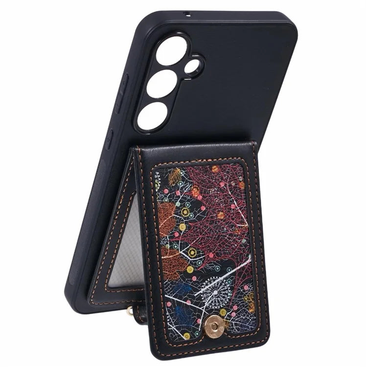 For Samsung Galaxy A55 5G Phone Case with Galaxy Card Bag Kickstand RFID Blocking
