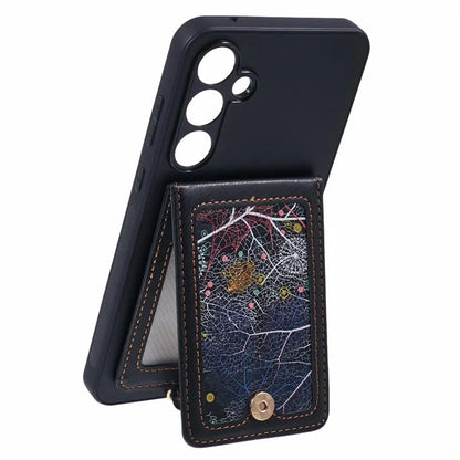 For Samsung Galaxy A55 5G Phone Case with Galaxy Card Bag Kickstand RFID Blocking