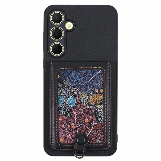 For Samsung Galaxy A35 5G Phone Case with Galaxy Card Bag Kickstand RFID Blocking