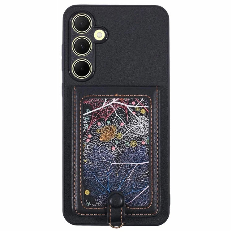 For Samsung Galaxy A35 5G Phone Case with Galaxy Card Bag Kickstand RFID Blocking