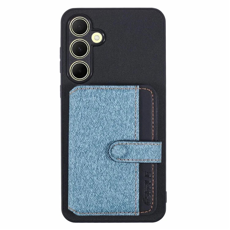 For Samsung Galaxy A55 5G Phone Case Adhesive Card Bag Color Matching with Kickstand