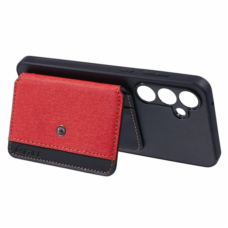 For Samsung Galaxy A55 5G Phone Case Adhesive Card Bag Color Matching with Kickstand