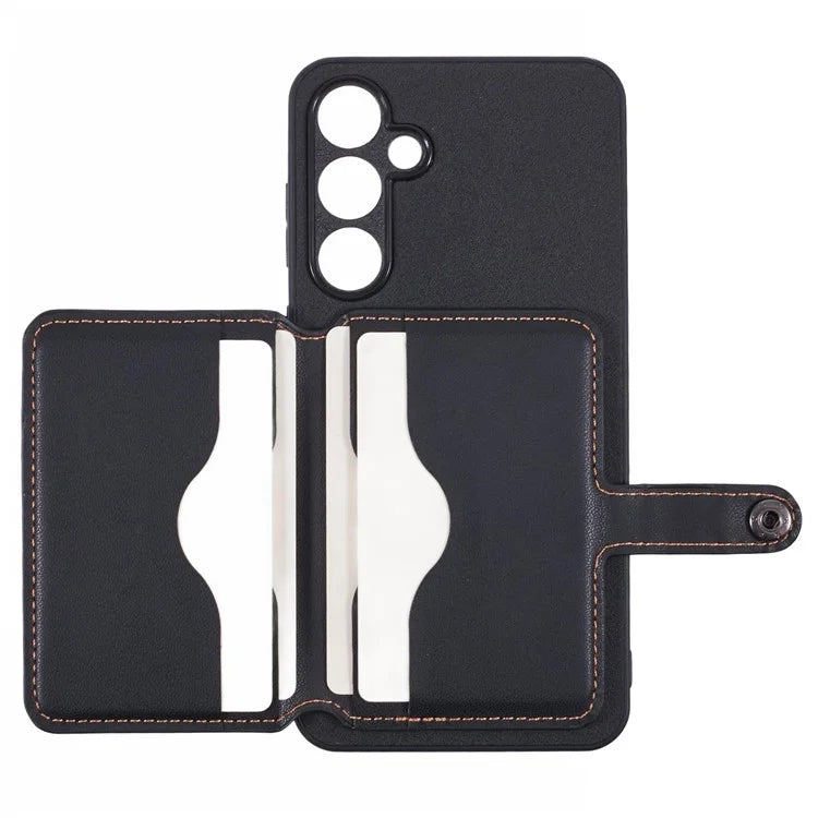 For Samsung Galaxy A55 5G Phone Case Adhesive Card Bag Color Matching with Kickstand