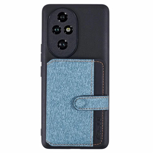 For Honor 200 Pro 5G Phone Case Adhesive Card Bag Color Matching with Kickstand