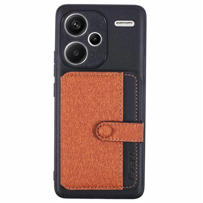 For Xiaomi Redmi Note 13 Pro+ 5G Phone Case Adhesive Card Bag Color Matching with Kickstand