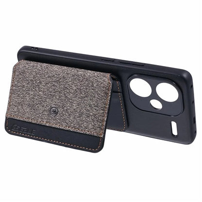 For Xiaomi Redmi Note 13 Pro+ 5G Phone Case Adhesive Card Bag Color Matching with Kickstand
