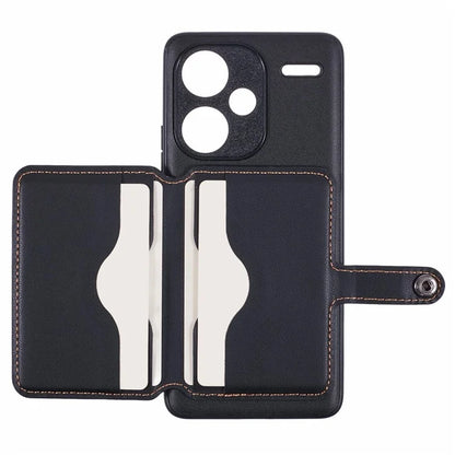 For Xiaomi Redmi Note 13 Pro+ 5G Phone Case Adhesive Card Bag Color Matching with Kickstand