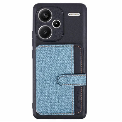For Xiaomi Redmi Note 13 Pro+ 5G Phone Case Adhesive Card Bag Color Matching with Kickstand