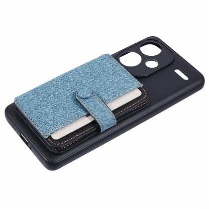 For Xiaomi Redmi Note 13 Pro+ 5G Phone Case Adhesive Card Bag Color Matching with Kickstand