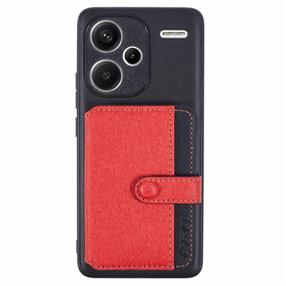 For Xiaomi Redmi Note 13 Pro+ 5G Phone Case Adhesive Card Bag Color Matching with Kickstand