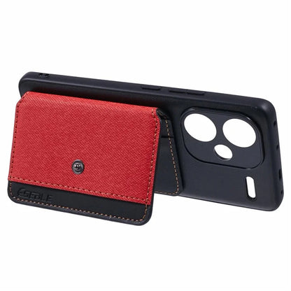 For Xiaomi Redmi Note 13 Pro+ 5G Phone Case Adhesive Card Bag Color Matching with Kickstand