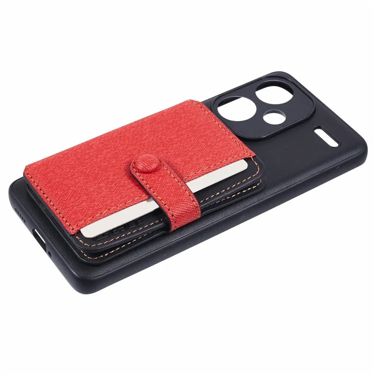 For Xiaomi Redmi Note 13 Pro+ 5G Phone Case Adhesive Card Bag Color Matching with Kickstand