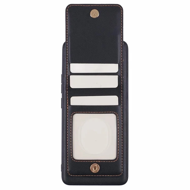 For Xiaomi Redmi Note 13 Pro+ 5G Phone Case Rhombus Adhesive Card Bag with Kickstand RFID Blocking - Black