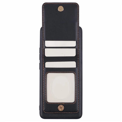 For Xiaomi Redmi Note 13 Pro+ 5G Phone Case Rhombus Adhesive Card Bag with Kickstand RFID Blocking - Black