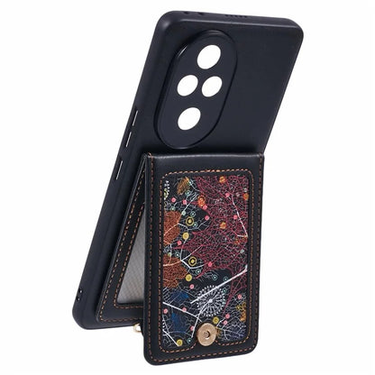For Honor 200 Pro 5G Phone Case with Galaxy Card Bag Kickstand RFID Blocking