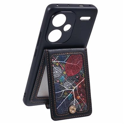 For Xiaomi Redmi Note 13 Pro+ 5G Phone Case with Galaxy Card Bag Kickstand RFID Blocking