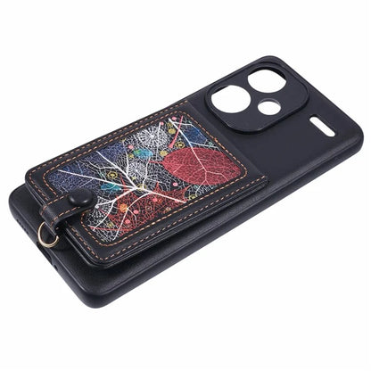 For Xiaomi Redmi Note 13 Pro+ 5G Phone Case with Galaxy Card Bag Kickstand RFID Blocking