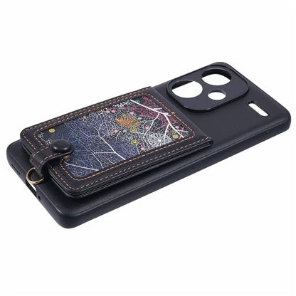 For Xiaomi Redmi Note 13 Pro+ 5G Phone Case with Galaxy Card Bag Kickstand RFID Blocking