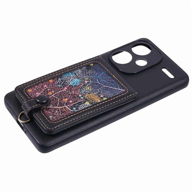 For Xiaomi Redmi Note 13 Pro+ 5G Phone Case with Galaxy Card Bag Kickstand RFID Blocking