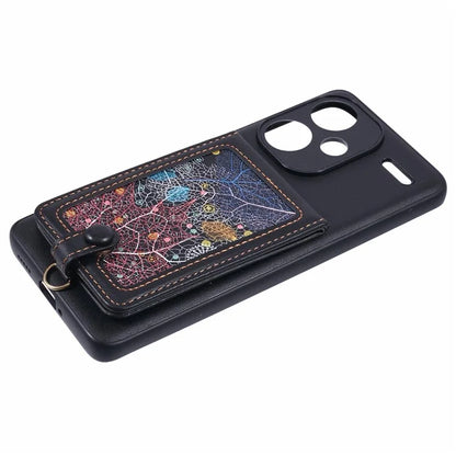 For Xiaomi Redmi Note 13 Pro+ 5G Phone Case with Galaxy Card Bag Kickstand RFID Blocking