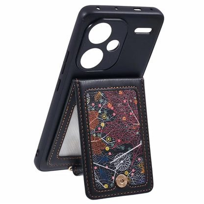 For Xiaomi Redmi Note 13 Pro+ 5G Phone Case with Galaxy Card Bag Kickstand RFID Blocking